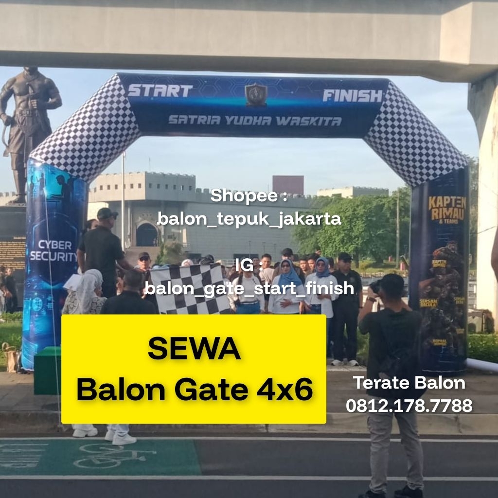 SEWA Balon Gate Start Finish 4x6, Sewa Gapura Balon, Sewa Gerbang Balon Custom