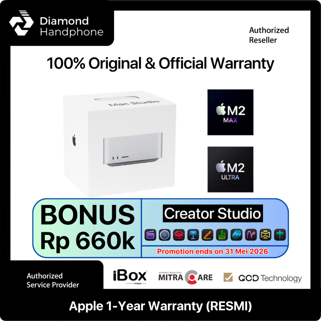Apple Mac Studio 2023 M2 Max / M2 Ultra chip 32GB Garansi Resmi