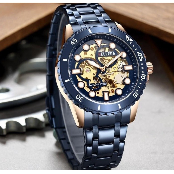 BELLEDA 9352 Rantai Automatick Business Waterproof Casual Watch Jam Tangan Anti Air