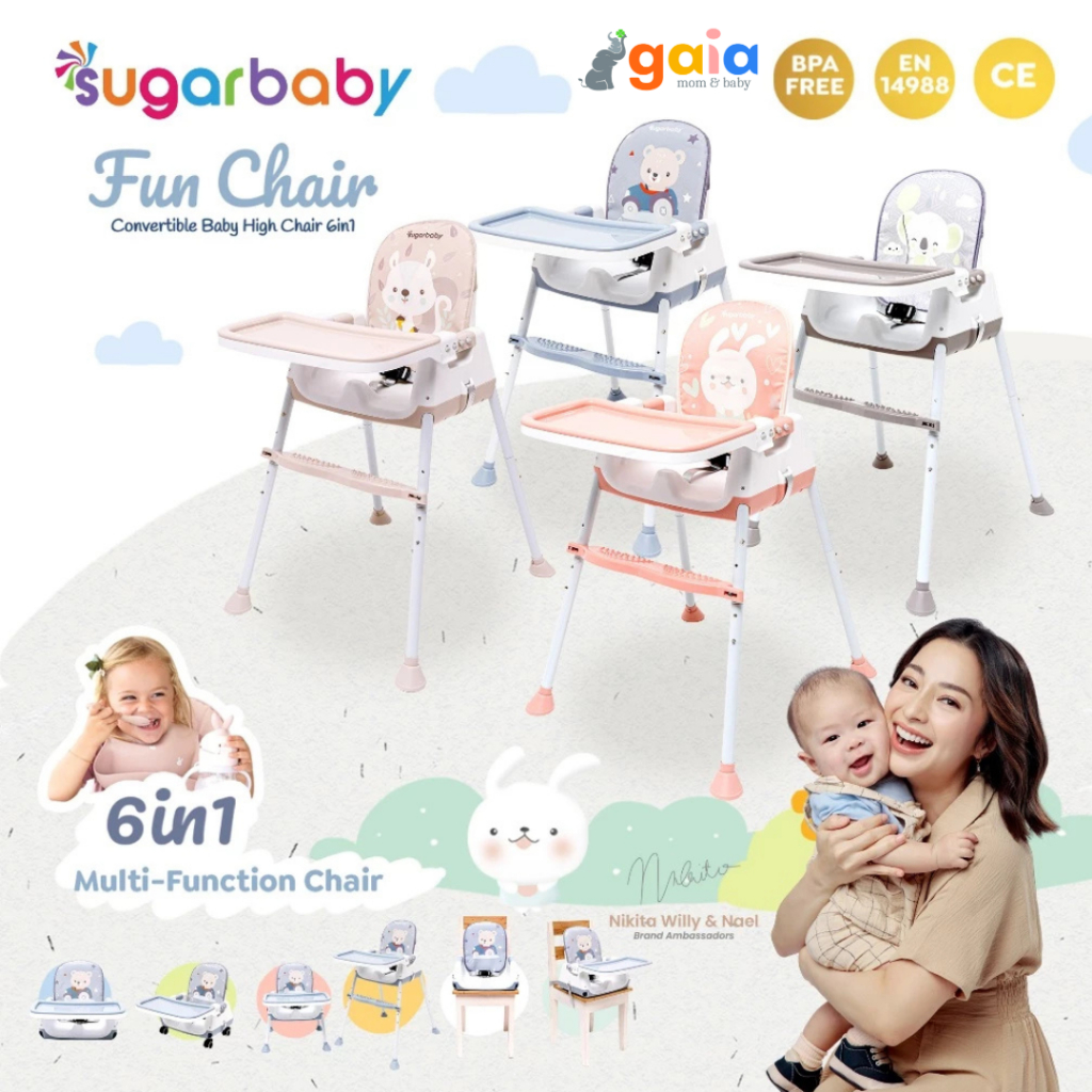 Sugar Baby Fun Chair 6 in 1 | (Convertible Baby High Chair 6in1) / Kursi Bayi