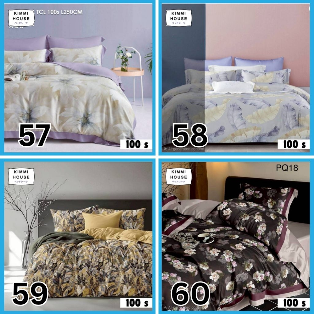 Kimmi-bedset sprei + bedcover tencel 100S sprei premium