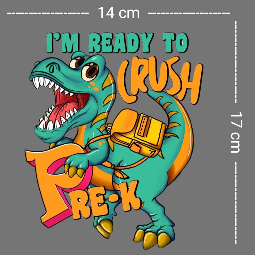 Stiker Sablon Setrika DTF Tema Dinosaurus Untuk Kaos Anak| Sablon Stiker Setrika UV DTF Design Keren
