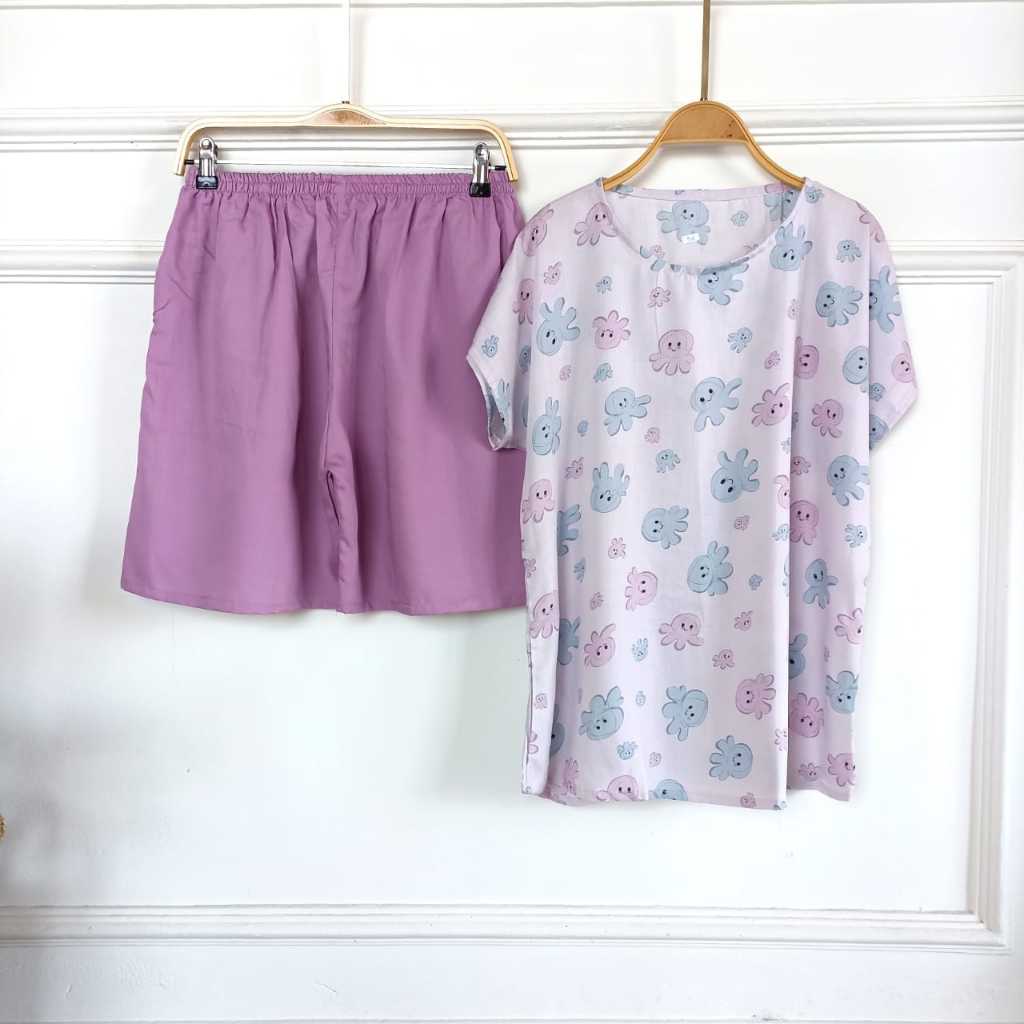 BABYDOLL | KAIN RAYON | PIYAMA | SETELAN RAYON PENDEK | BAJU TIDUR | BAJU TIDUR WANITA | SETELAN WAN