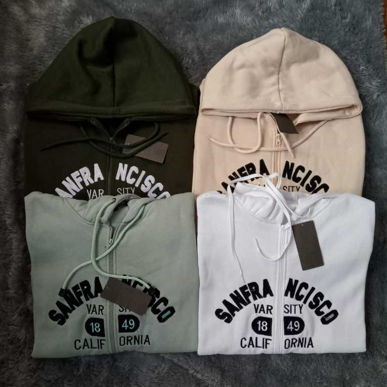 Jaket Hoodie WHO.A.U Sanfrancisco Zipper Abu Premium Unisex / Hoodie WHO A.U Original Pull Bordir