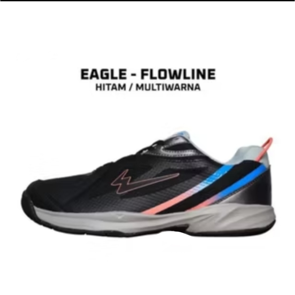 Sepatu Badminton EAGLE Flowline Hitam Multiwarna