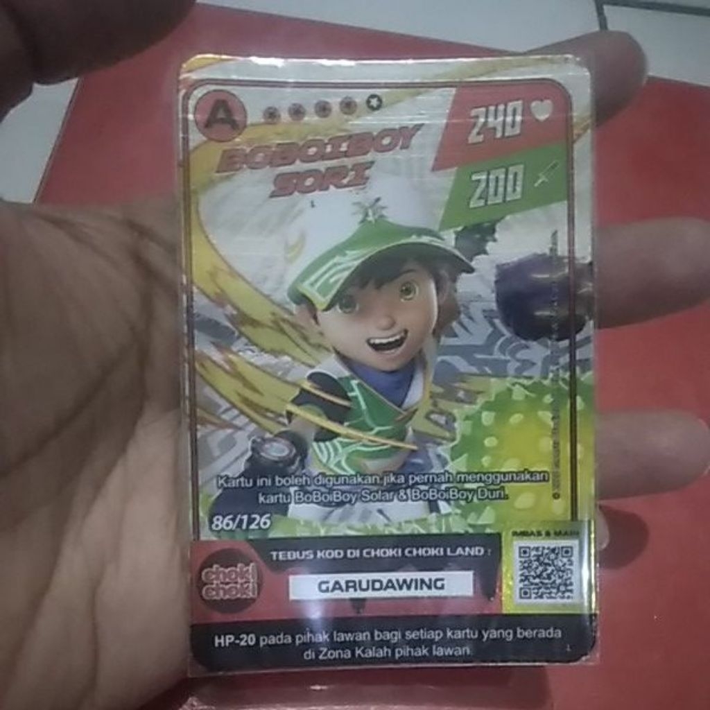 kartu boboiboy monsta galaxy card boboiboy sori season 2 86/126