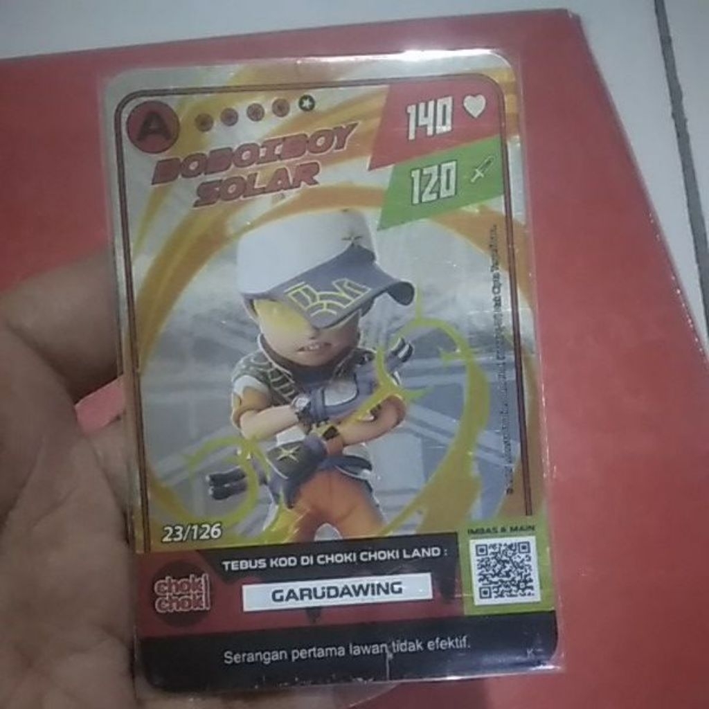 kartu boboiboy monsta galaxy card boboiboy solar 23/126 (ada minus sedikit)