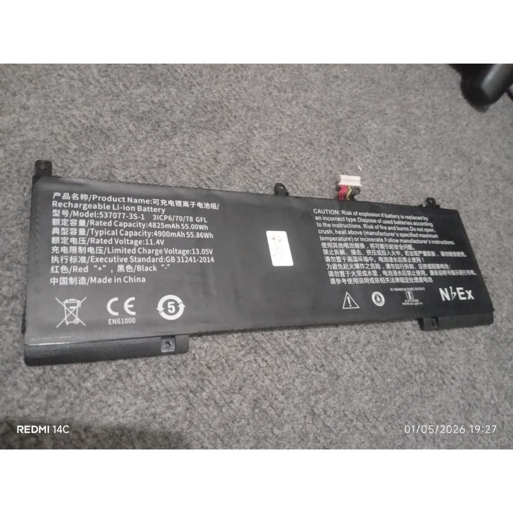 Baterai Battery Infinix Inbook X1 X1 Pro i3 i5 i7 537077-3S