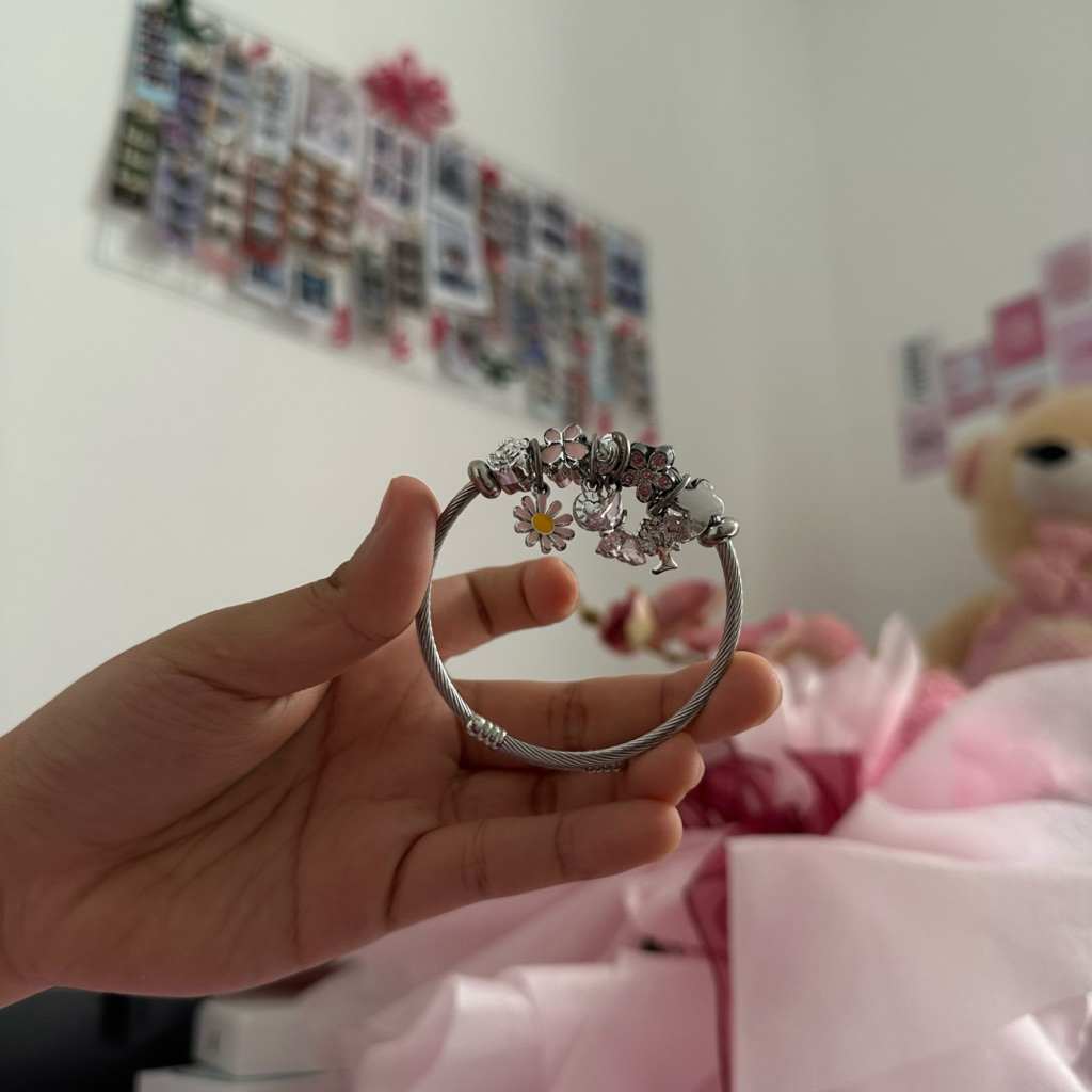pandora bracelet beli di stroberi (baru) premium anti karat