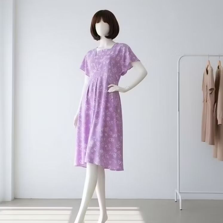 AYURI Daster katun rayon premium Midi dress keysa series Busui Friendly atelier angelina