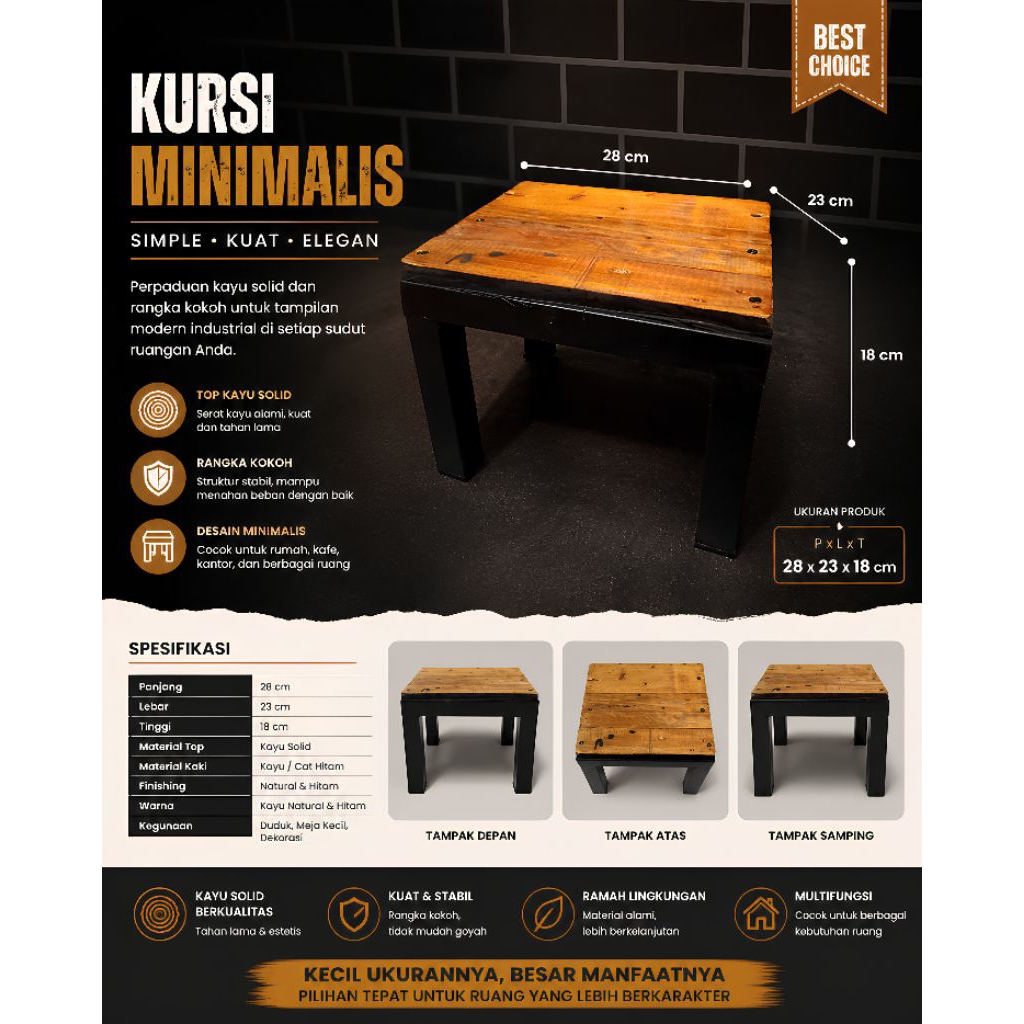kursi pendek/kursi dingklik mini/kursi besi hollow/kursi santai