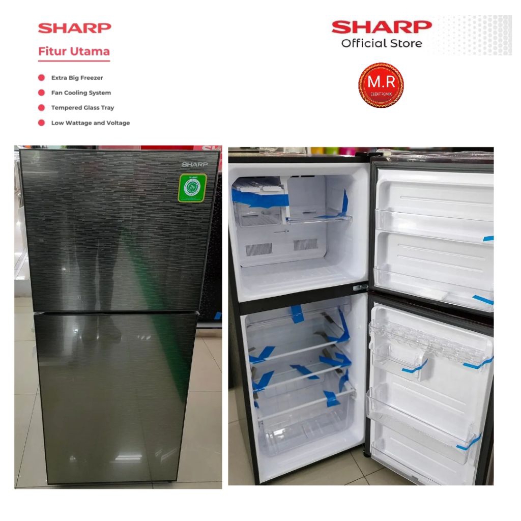 KULKAS SHARP 2 PINTU SJ-326XG-MS 256 LITER GARANSI RESMI SHARP 5 TAHUN