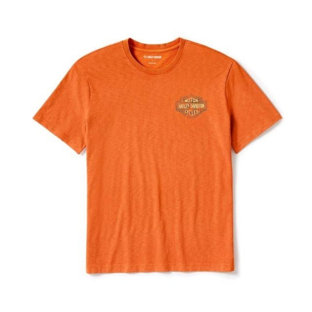 HARLEY-DAVIDSON TSHIRT MEN'S SUPER GLIDE FAT BOB VINTAGE ORANGE | KAOS PRIA ORIGINAL HD GENUINE USA 