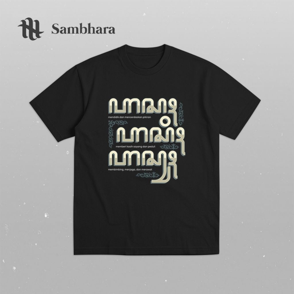 KAOS AKSARA JAWA - ASAH ASIH ASUH - AKSARA JAWA - KAOS JAWA- SAMBHARA