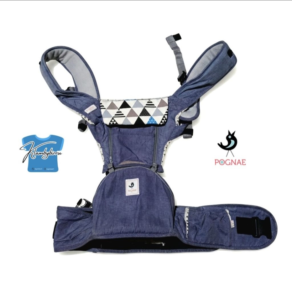 GENDONGAN ANAK BAYI HIPSEAT POGNAE 5+ WARNA UNGU HADAP DEPAN