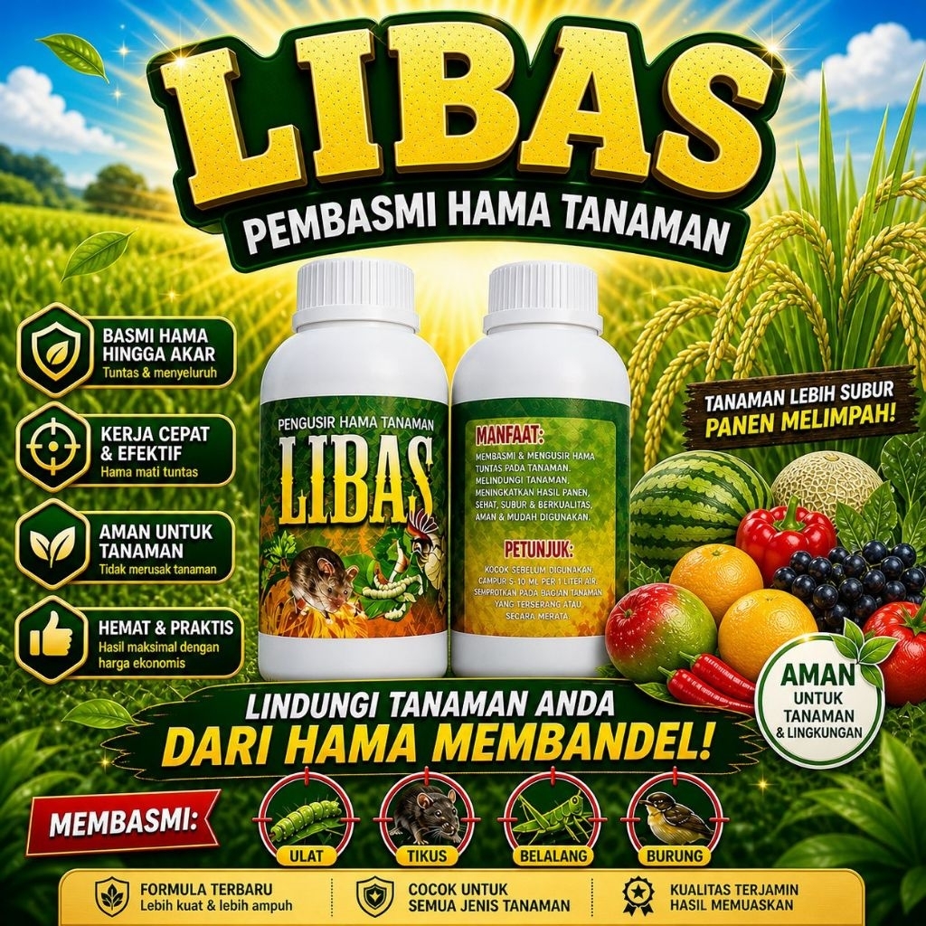 LIBAS 250 - Racun Tikus Cair Obat Tikus Racun Hama Padi Tanaman Pembunuh Tikus Belalang Burung Ulat 