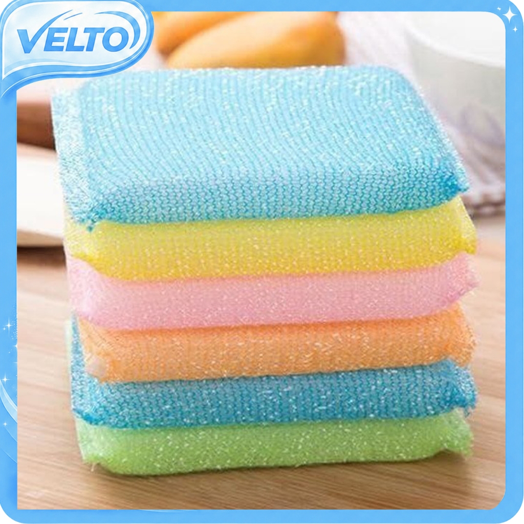 GROSIR Spons Cuci Piring Sabut Jaring Busa Cuci Piring Kitchen Sponge Pencuci Piring Serbaguna Anti 