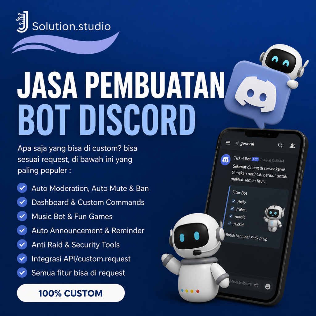 Server Discord Berantakan? Jasa Bot Discord Custom | Auto Role, Moderation, Sistem Server Otomatis, 