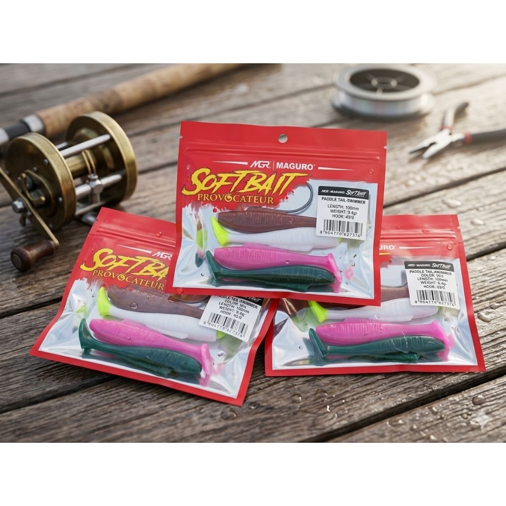 Umpan Soft Lure Bait Casting BC UL Maguro Provocateur Paddle Tail Swimmer 100mm (Mix Color)