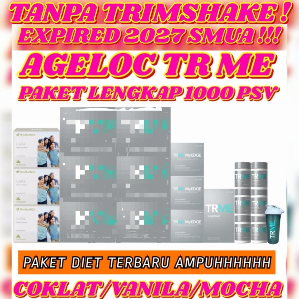 TANPA TRIM SHAKE  3 BLN TR ME PAKET DIET TERBARU TR ME TWS TR90 NU       SKIN
