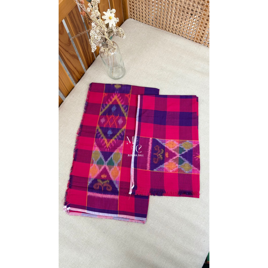 Kamen Endek Motif Dobol Set Selendang
