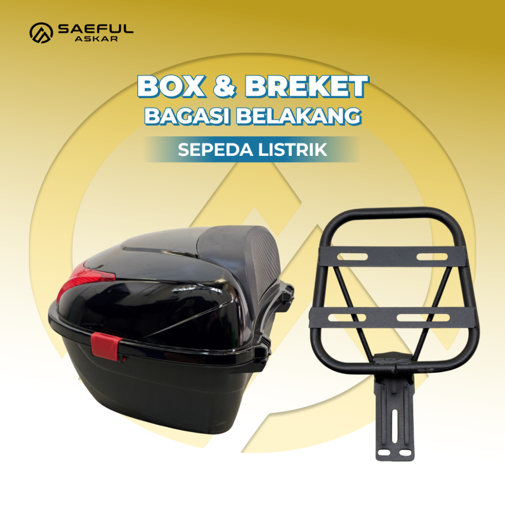 Rak Bagasi Belakang + Box Bagasi Sepeda Listrik 36 L