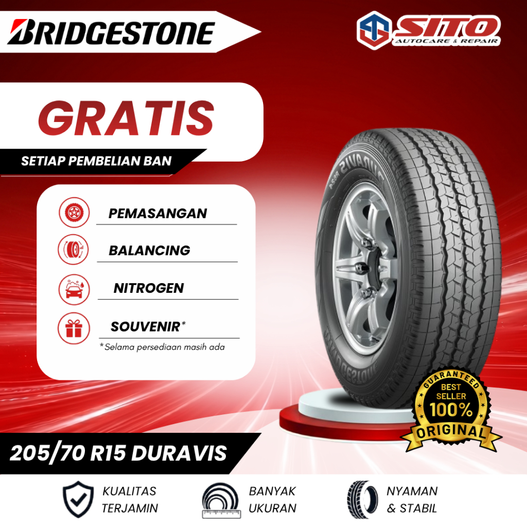 [WAJIB TANYA STOK] BAN BRIDGESTONE 205/70 R15 DURAVIS - BAN MOBIL ORIGINAL