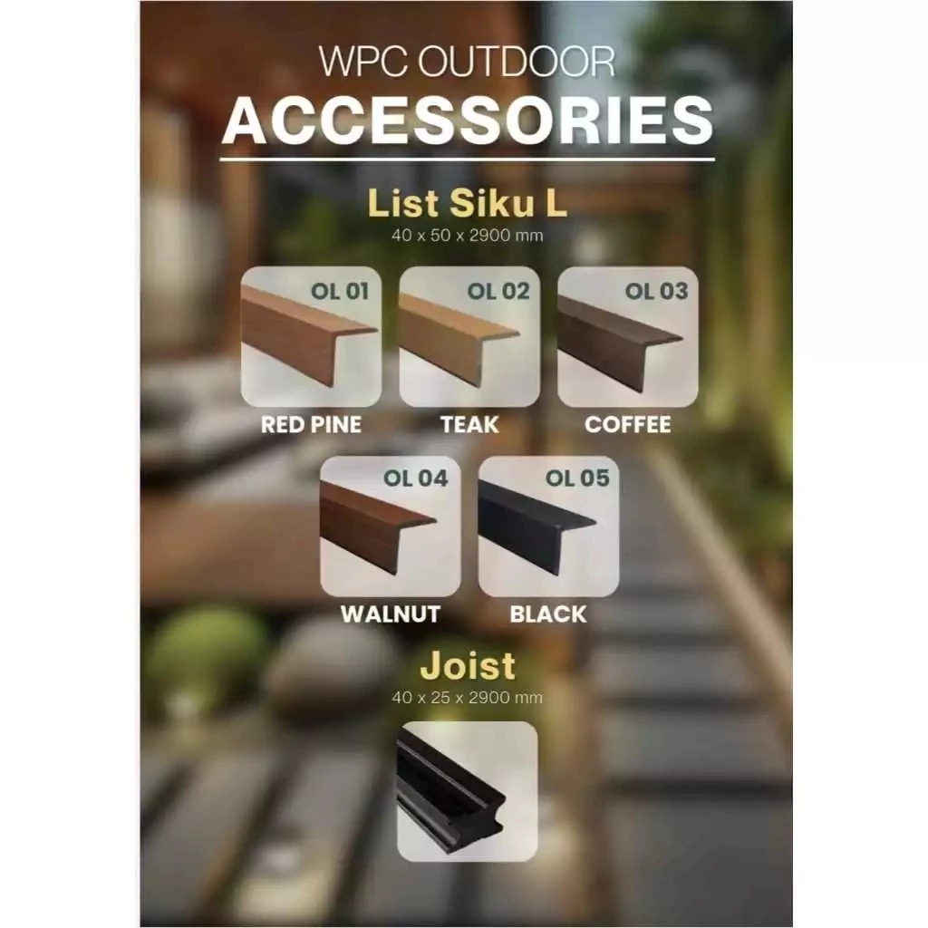 LIST WPC OUTDOOR ACCESORIES - WPC outdoor - Wall Panel Outdoor dinding
