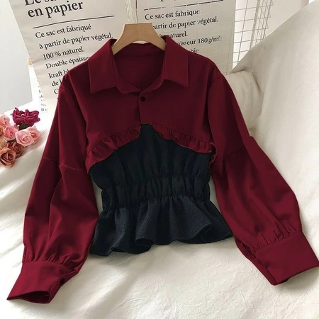 Baju Atasan Bila Top Blouse Wanita Hitam Maroon Cantik Elegan Blus Kekinian Ukuran XL
