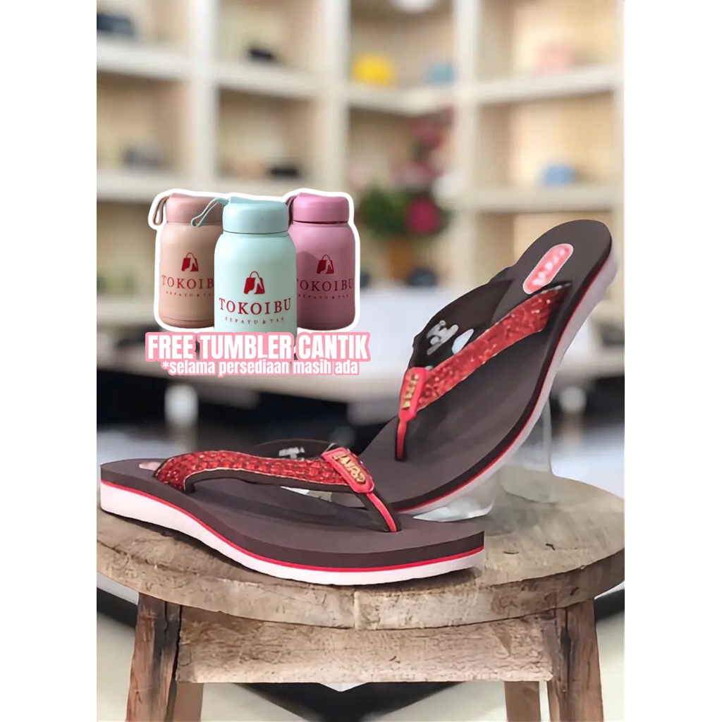 sandal cewe dewasa CARVIL / Acasha L / red