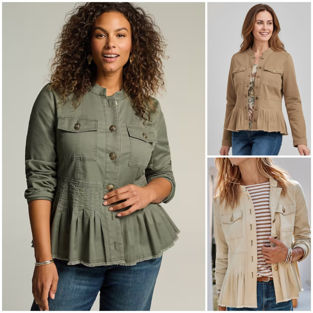 Jacket J.Jill Military Peplum Jacket