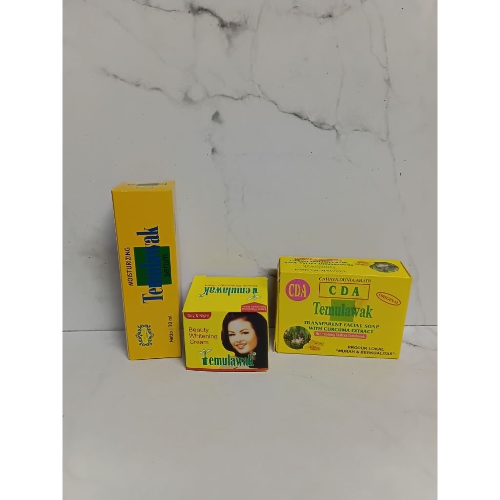 Paket 3in1 Cream Temulawak Beauty Pot Kaca Whit Serum Moisturizing 20ml&Sabun CDA Temulawak 85gr Ori