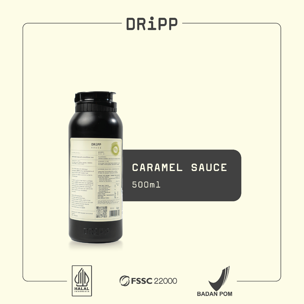 Dripp Sauce Caramel 500 ml - topping sauce rasa caramel