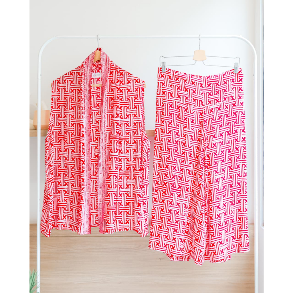 VALENTINA SET ONE SET OUTER BATIK VALENTINA OUTER FORMAL CELANA KULOT BASIC TANGGUNG BATIK MODERN SE