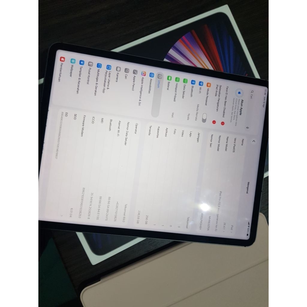 ipad pro m1 12,9 inch 256GB fullset wifi cell