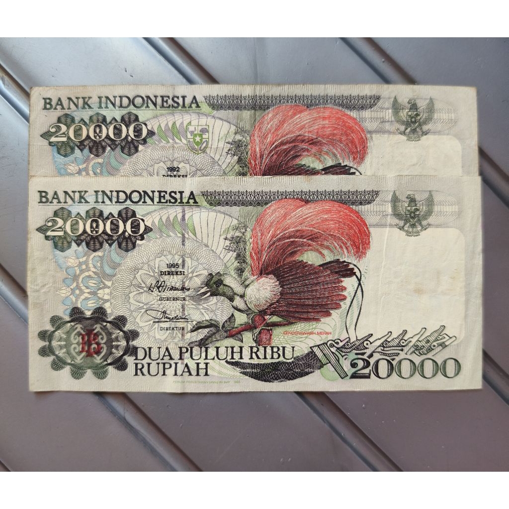 uang kuno 20 ribu Cendrawasih bekas beredar bagus asli original