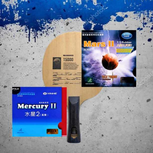 BET RAKITAN SANWEI T5000 MENGGUNAKAN KARET YINHE MARS II + YINHE MERCURY II BET RAKITAN TENIS MEJA A