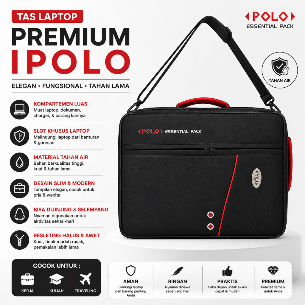 Tas Ransel Laptop Model 3in1 Tas Kerja Laptop | Tas Selempang Pria Wanita Elegan Slim Modern
