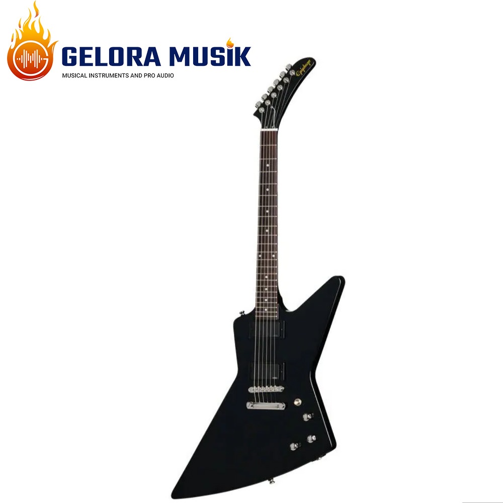 Gitar Elektrik Epiphone Explorer 80s-EMG  Ebony w/Gigbag EIEX8EBNH1