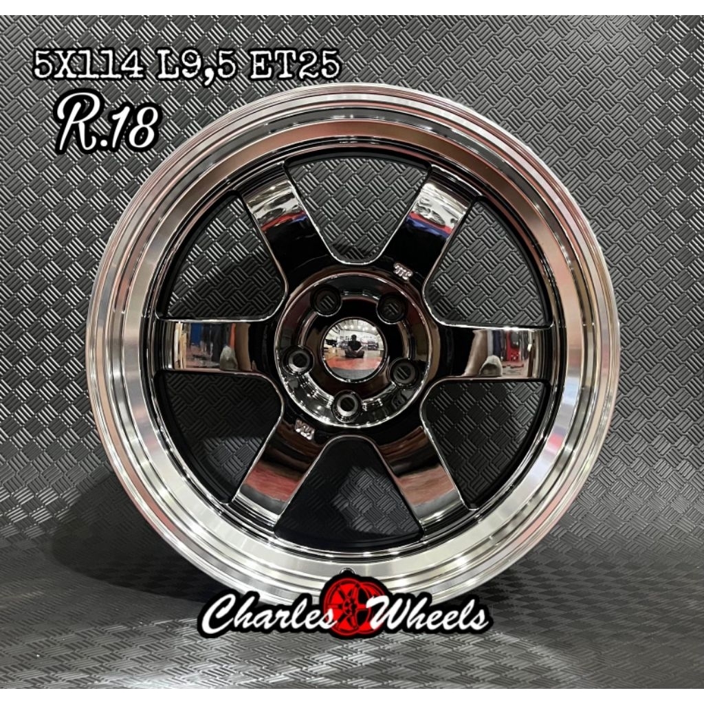 VELG TE37 RING 18 BLACKCHROME LIP POLISH
