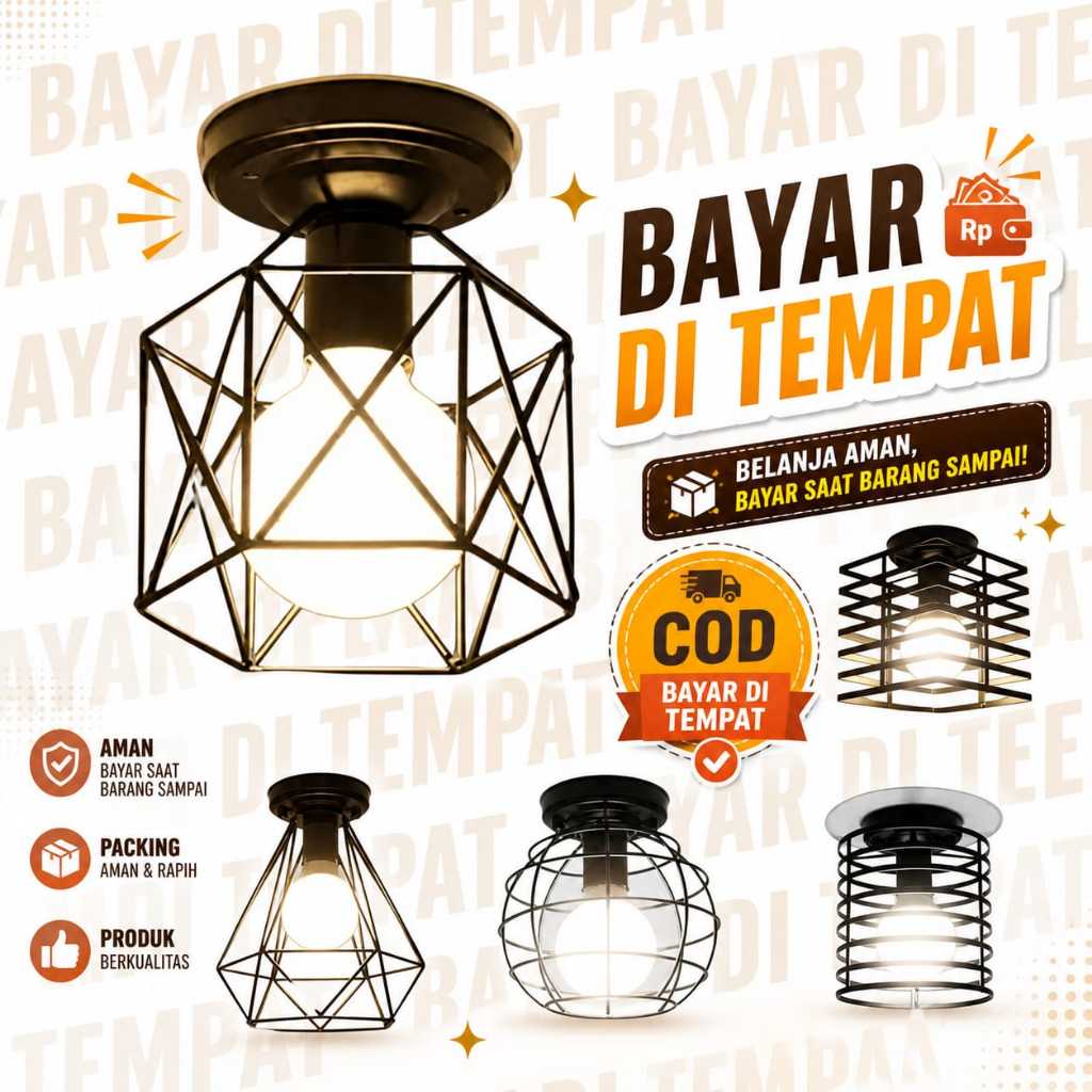 Lampu hias plafon minimalis / kap lampu plafon vintage modern