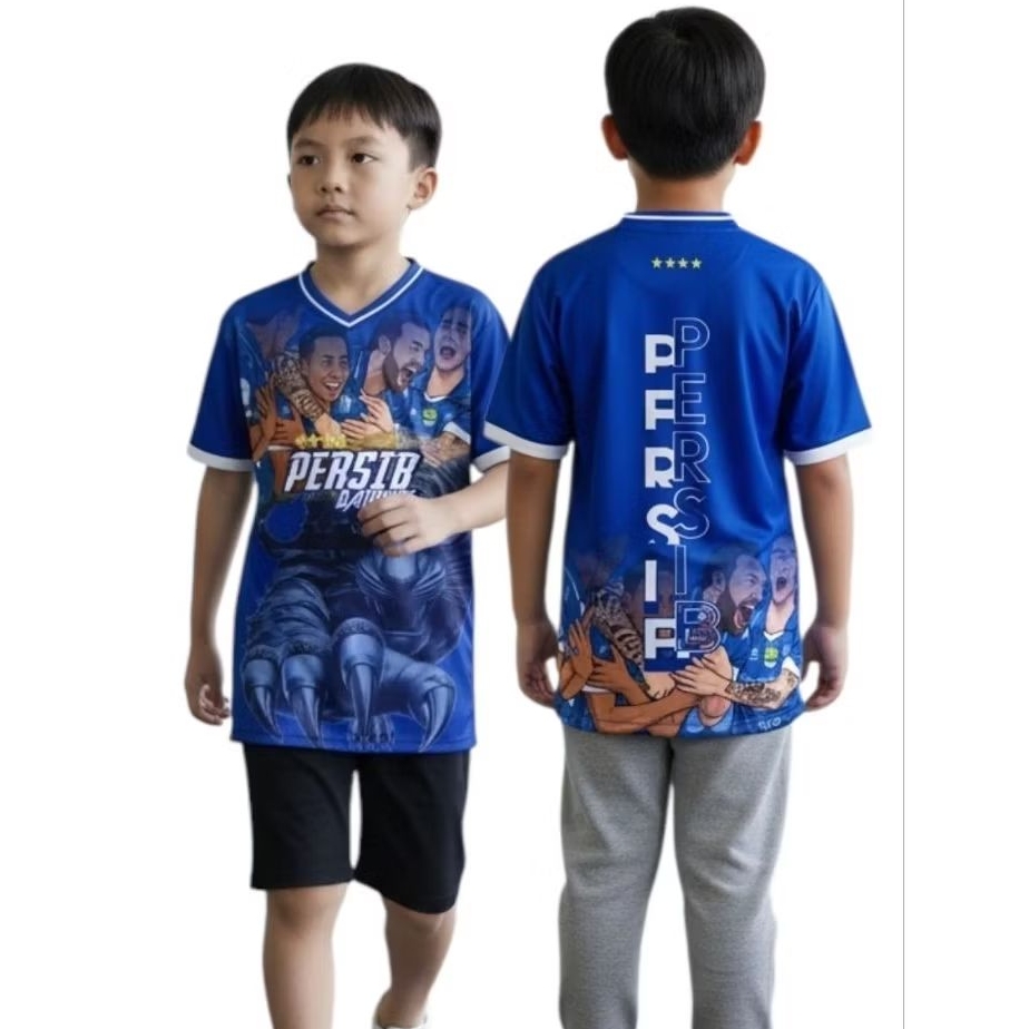 Jersey Persib Hattrick / Jersey Bobotoh anak / Jersey Persib bandung baju bola Persib anak