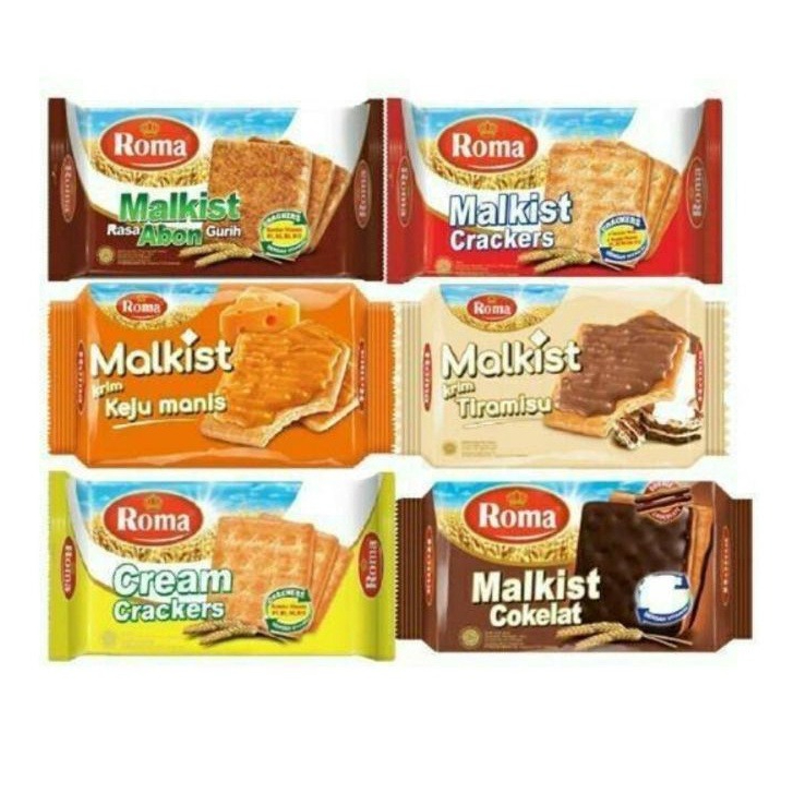 [ HOKKY ] Roma Malkist Biskuit Biscuit All Varian Rasa Cream Crackers Malkist Cracker Keju Manis Cap