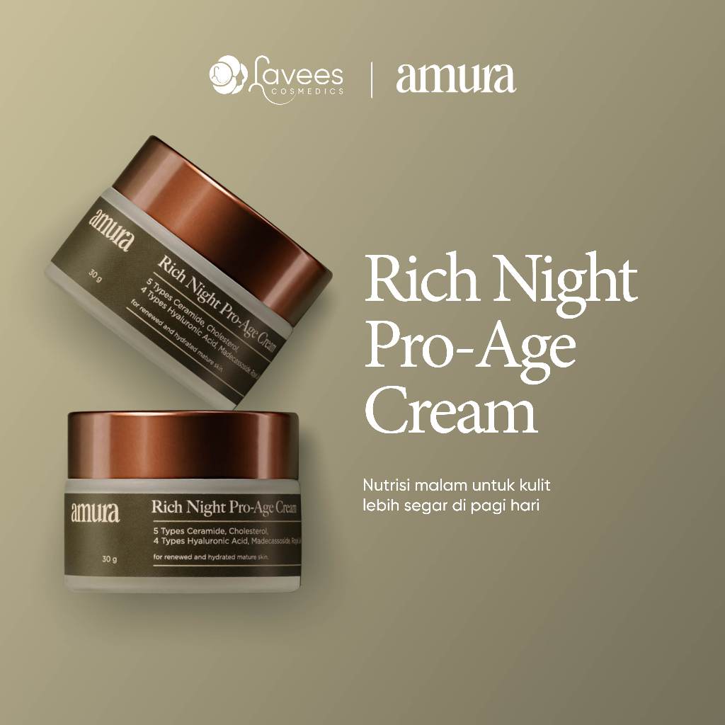 Amura Rich Night Pro-Age Cream 30g - by Lavees Official