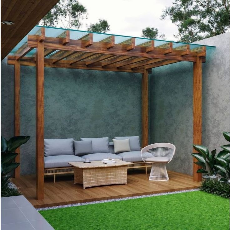 gazebo pargola taman kayu jati minimalis terbaru , saung gazebo kayu jati minimalis , gazebo kayu ja