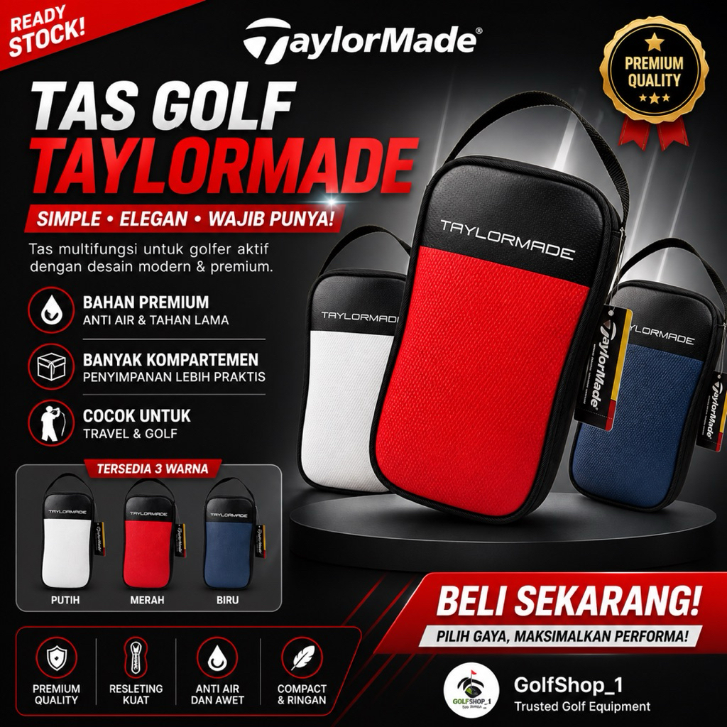 Tas Bola Golf Pouch Golf import TM Golf Hand Bag Ball Golf