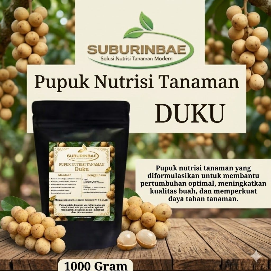 Pupuk Organik BUAH DUKU SuburinAja 1 kg - NUTRISI LENGKAP , Penyubur Tanaman, Anti Rontok, Pupuk Tab