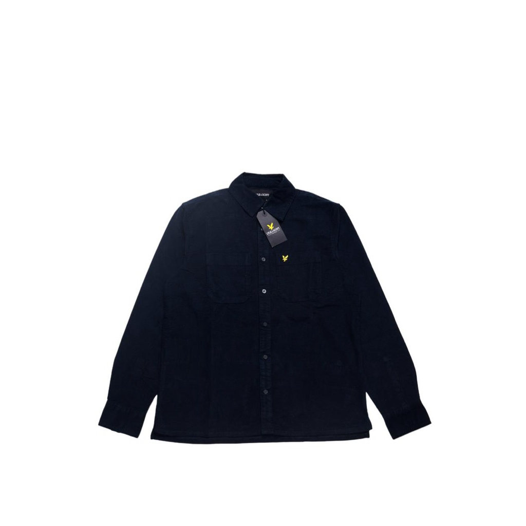 Lyle and Scott Long Sleeve Corduroy Shirt dark navy