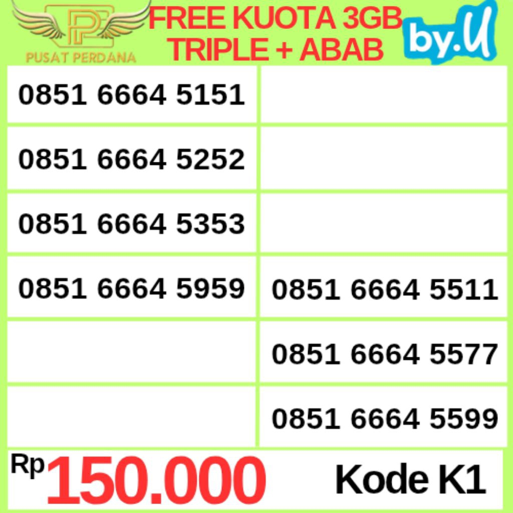 Spesial Nomor / Nomer Cantik Kartu Perdana By U Telkomsel