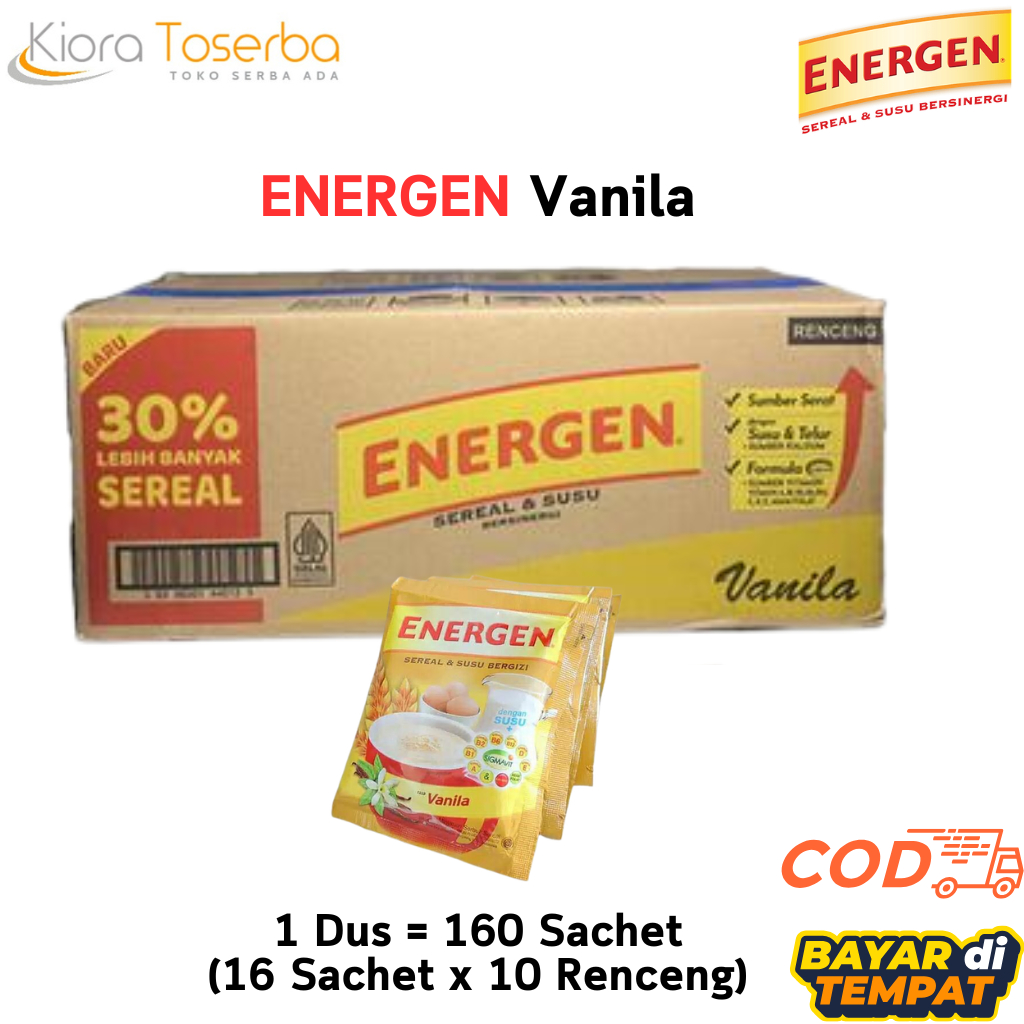 Energen Vanila 1 Dus isi 160 Sachet (10 Sachet x 16 Renceng)
